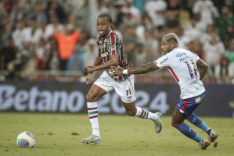 Keno, do Fluminense e Marinho, do Fortaleza. Reprodução: Marcelo Gonçalves / Fluminense F.C.