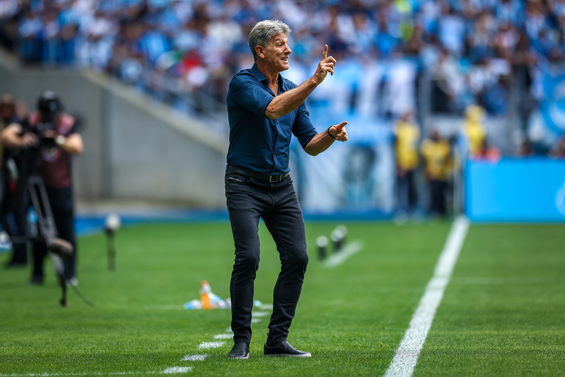 Renato Gaúcho em seu último jogo pelo Grêmio, na última rodada do Brasileirão