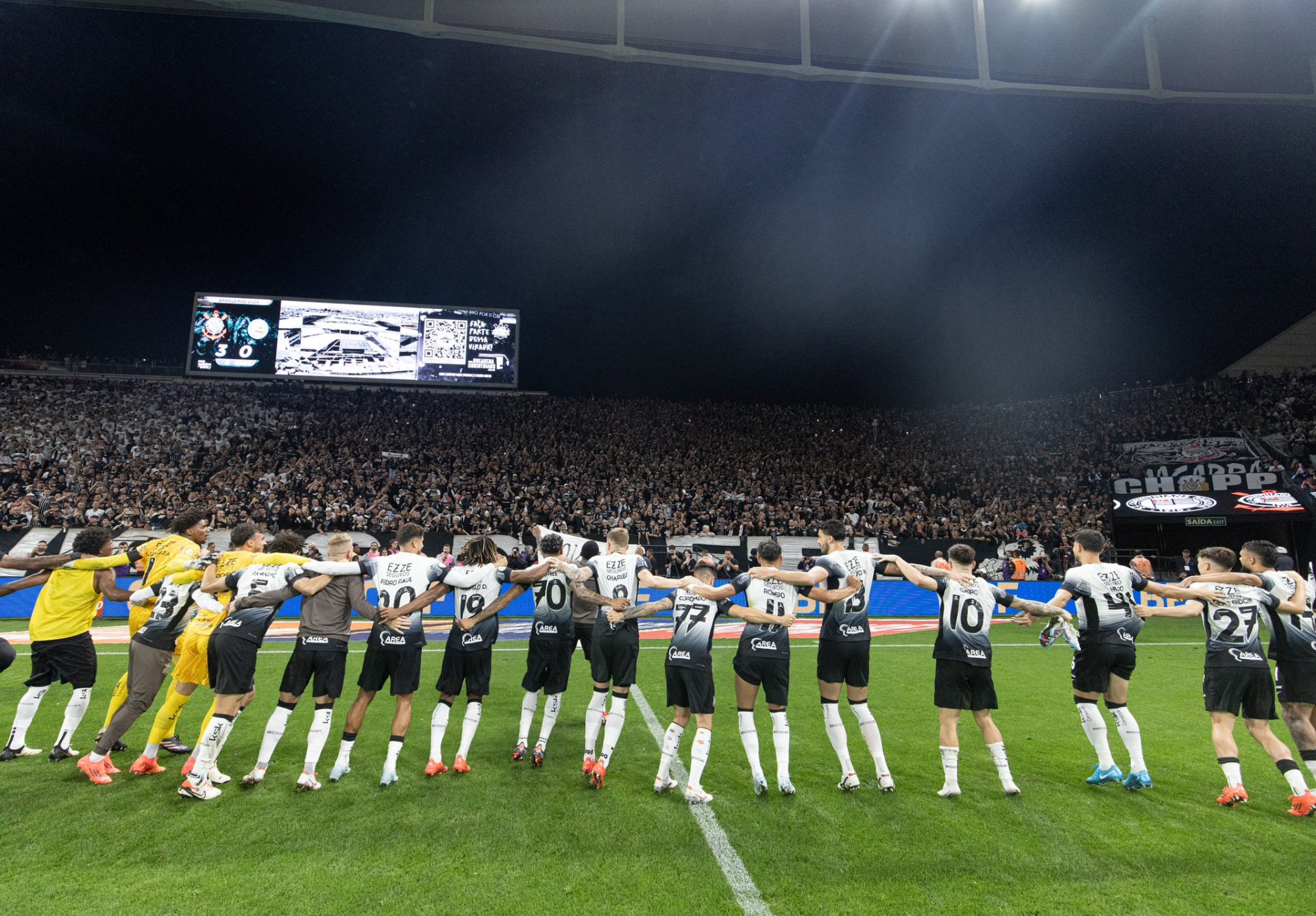 Elenco do Corinthians. Reprodução: Rodrigo Coca / Corinthians