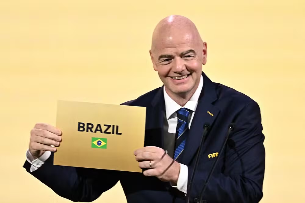 Gianni Infantino, presidente da Fifa. Reprodução: MANAN VATSYAYANA / AFP