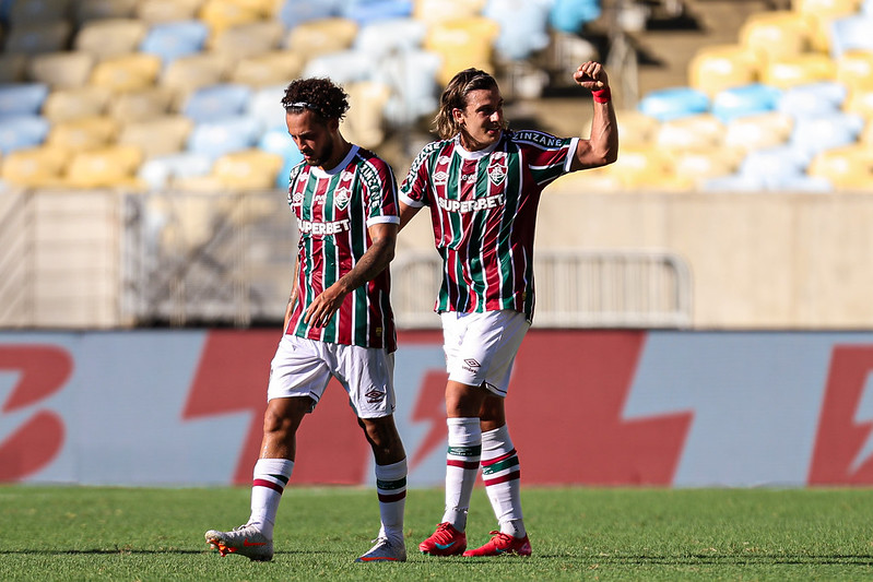 Guga e Canobbio, do Fluminense. Foto: MARCELO GONÇALVES / FLUMINENSE F.C.