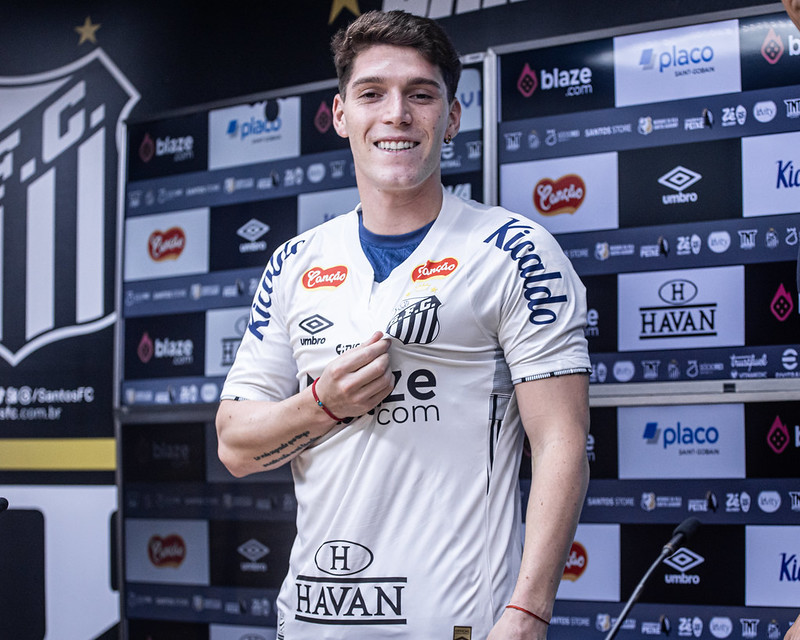 Benjamín Rollheiser, novo jogador do Santos. Foto: Raul Baretta/ Santos FC.