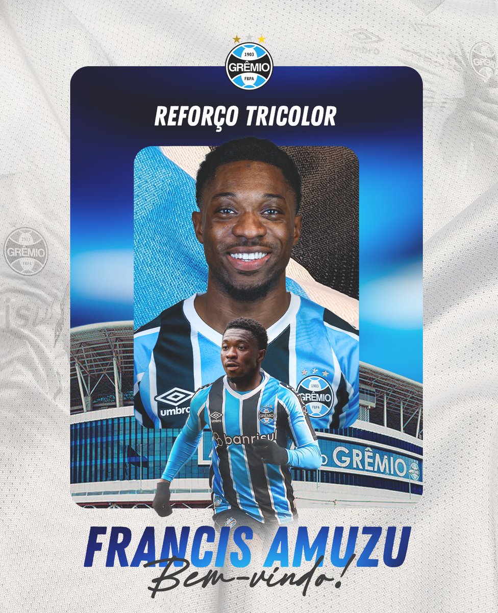 Francis Amuzu, novo atacante do Grêmio (Reprodução/Grêmio FBPA)