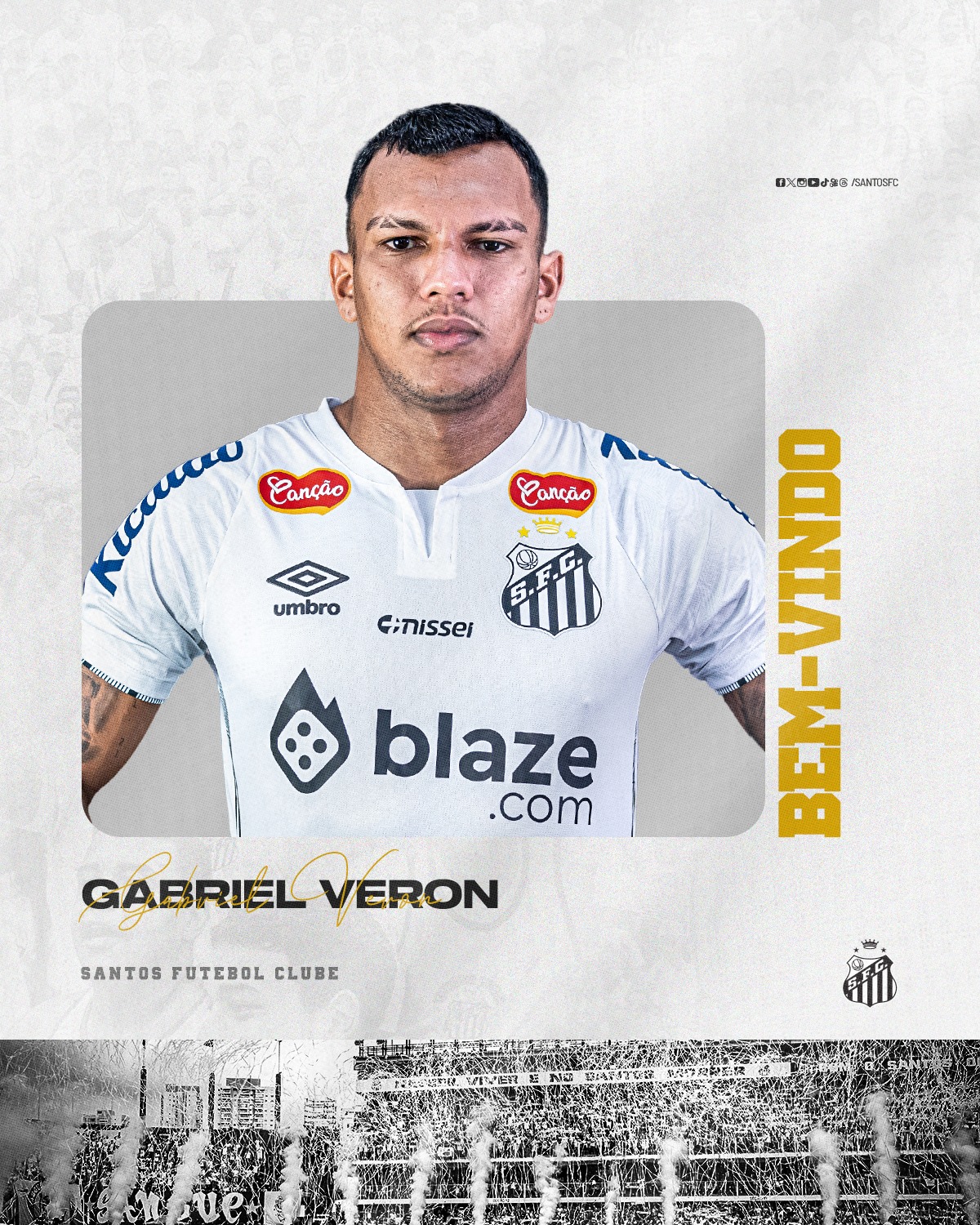 Gabriel Veron, novo atacante do Santos (Reprodução/Santos)