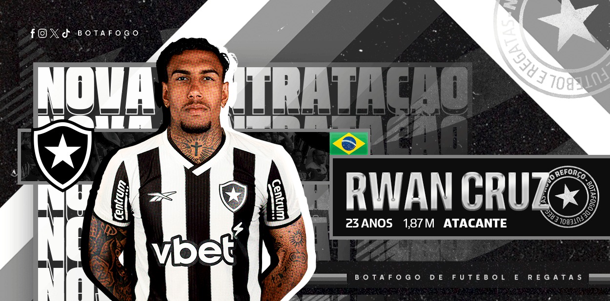 Rwan Cruz, novo atacante do Botafogo (Reprodução: Botafogo)