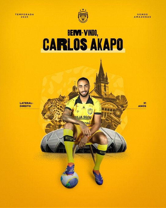 Carlos Akapo, nova contratação do Amazonas (Reprodução/X)