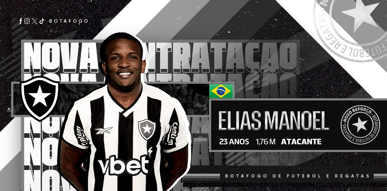 Botafogo anuncia a contratação do atacante Elias Manoel