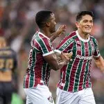 Arias e Cano comemoram gol do Fluminense. Foto: Marcelo Gonçalves/FFC.