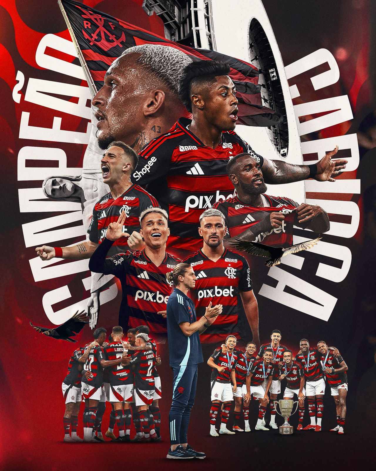 Flamengo conquista o Campeonato Carioca de 2025. Crédito: X/Flamengo.