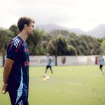 Rodrigo Caio em treino do Flamengo. Foto: Adriano Fontes/Flamengo.