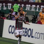 Samuel Xavier comemora o gol da vitória do Fluminense. Foto: Leonardo Brasil/FFC.