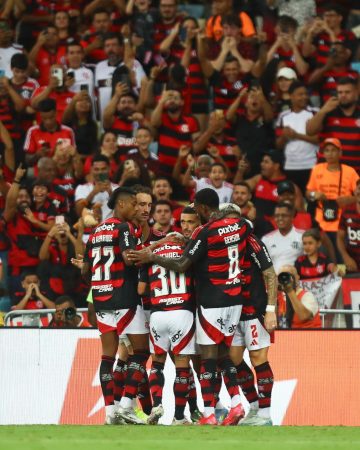 Equipe do Flamengo momentos antes de partida (Foto: Gilvan de Souza/Flamengo)