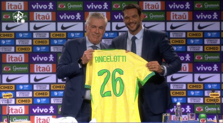 Carlo Ancelotti, técnico da Seleção Brasileira. Foto: CBF TV.