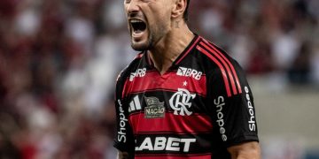Arrascaeta, do Flamengo, comemora gol. Foto: @fernando.silvadm.