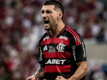 Arrascaeta, do Flamengo, comemora gol. Foto: @fernando.silvadm.