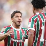 Nonato e Keno comemoram gol do Fluminense contra o Ulsan HD. Foto: Marcelo Gonçalves/FFC.