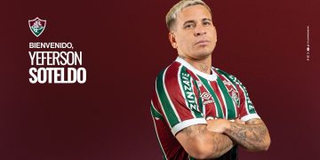 Soteldo com a camisa do Fluminense