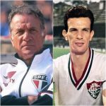 Telê Santana com as camisas dos dois clubes onde é ídolo