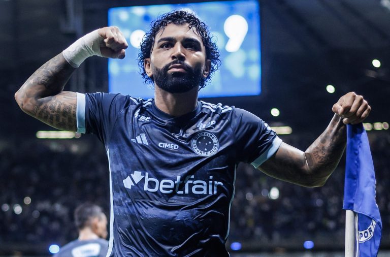 Gabigol durante comemoração de gol pelo Cruzeiro | Foto: Gustavo Aleixo - Cruzeiro