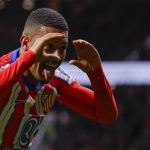 Lino durante comemoração de um gol pelo Atlético de Madrid | Foto: Javier Lizón