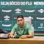 Entrevista coletiva do atacante Paulo Baya no CT Carlos Castilho. FOTO: MARCELO GONÇALVES / FLUMINENSE F.C.