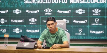 Entrevista coletiva do atacante Paulo Baya no CT Carlos Castilho. FOTO: MARCELO GONÇALVES / FLUMINENSE F.C.