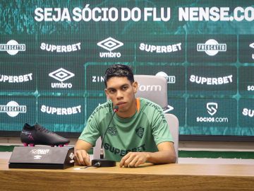 Entrevista coletiva do atacante Paulo Baya no CT Carlos Castilho. FOTO: MARCELO GONÇALVES / FLUMINENSE F.C.