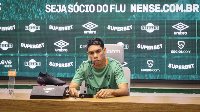 Entrevista coletiva do atacante Paulo Baya no CT Carlos Castilho. FOTO: MARCELO GONÇALVES / FLUMINENSE F.C.