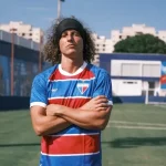 David Luiz posa com a camisa do Fortaleza (Mateus Lotif/Fortaleza EC)