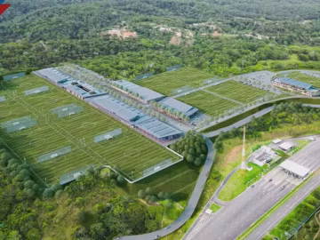 Imagem do projeto do novo CT do Bahia, que tem previsão para ser entregue em 2027 | Foto: Divulgação Bahia