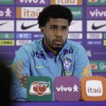 Andrey Santos durante coletiva pela Seleção | Foto: @rafaelribeirorio - CBF