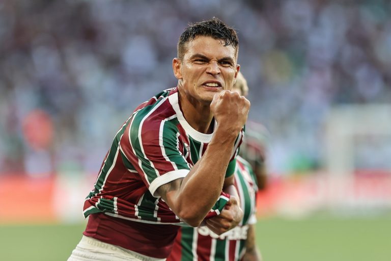Thiago Silva durante comemoração do gol pelo Fluminense | Foto: Lucas Merçon - Fluminense