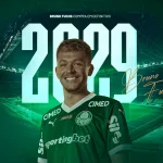 Bruno Fuchs assinou contrato até final de 2029 com Palmeiras | Foto: Divulgação - Palmeiras
