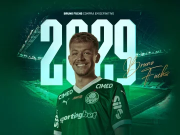 Bruno Fuchs assinou contrato até final de 2029 com Palmeiras | Foto: Divulgação - Palmeiras