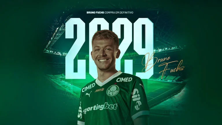 Bruno Fuchs assinou contrato até final de 2029 com Palmeiras | Foto: Divulgação - Palmeiras