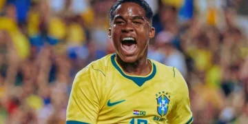 Endrick durante vitória da Seleção sobre a Croácia