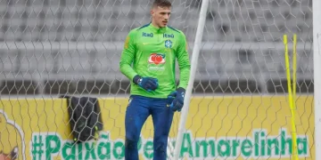 Bento em treino da Seleção Brasileira