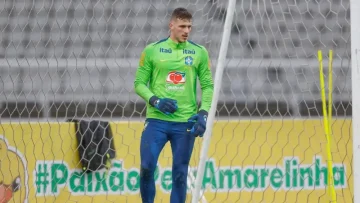 Bento em treino da Seleção Brasileira