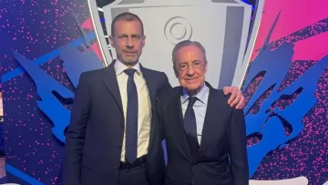 Florentino Perez, presidente do Real Madrid, foi convidado para assistir a final da Champions League com o presidente da UEFA
