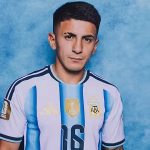 Almada durante sessão de fotos da Argentina