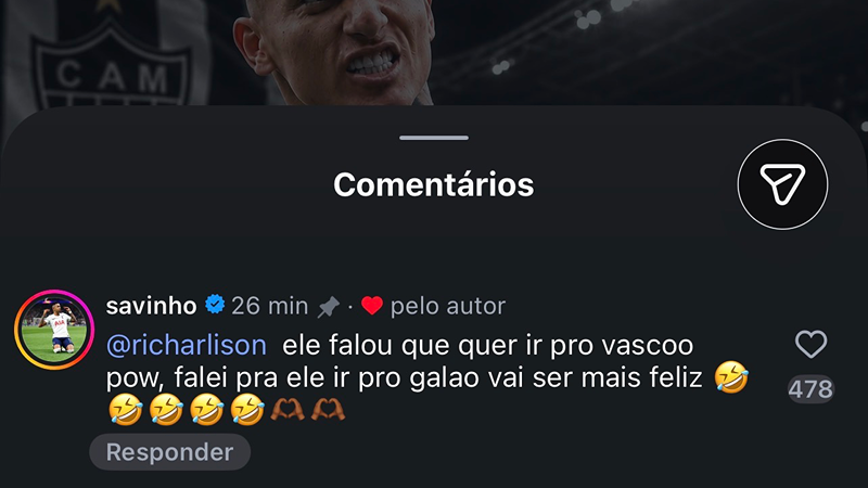 Savinho revela desejo de Richarlison de ir ao Vasco