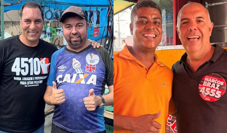 Clássico dos Milhões nas urnas: Edmundo e Marcos Braz representam rivalidade Vasco x Flamengo na corrida por votos