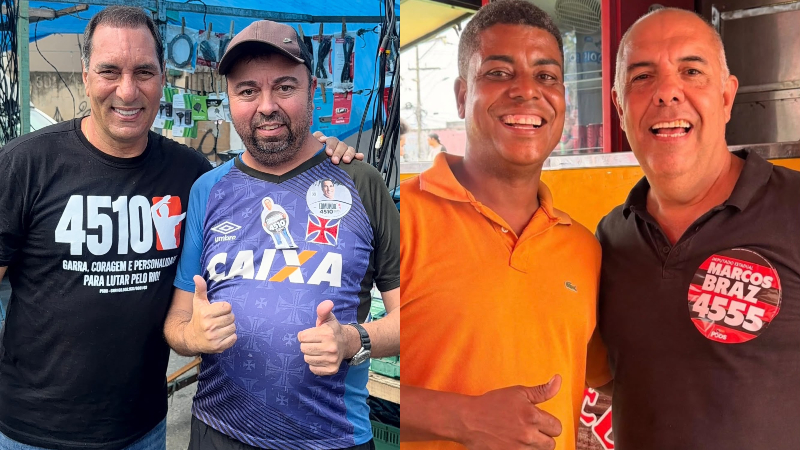 Clássico dos Milhões nas urnas: Edmundo e Marcos Braz representam rivalidade Vasco x Flamengo na corrida por votos