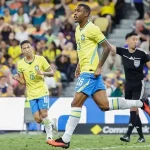 Rayan comemora o gol de empate diante da Austrália (Foto: Rafael Ribeiro/CBF)