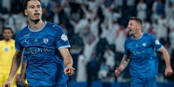 Gabriel Martinelli comemora seu quinto gol pelo Al-Hilal (Foto: Divulgação/Al-Hilal)