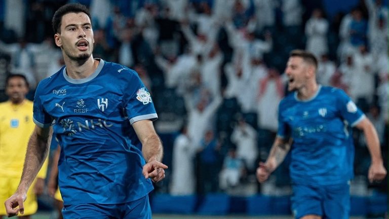 Gabriel Martinelli comemora seu quinto gol pelo Al-Hilal (Foto: Divulgação/Al-Hilal)
