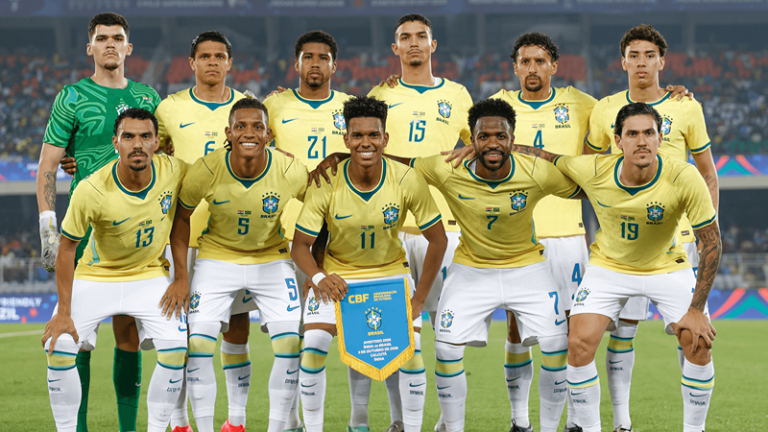 Time titular do Brasil para o amistoso deste sábado (Foto: Rafael Ribeiro/CBF)